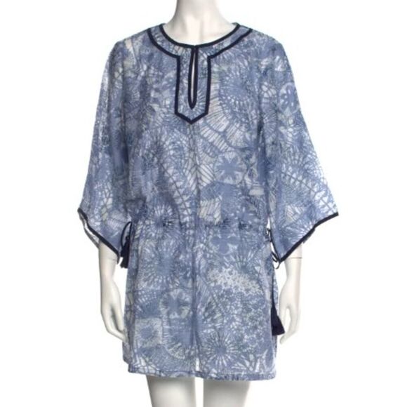 TORY BURCH Caftan Tunic Beach Cover Dress Sz. L - Picture 1 of 5